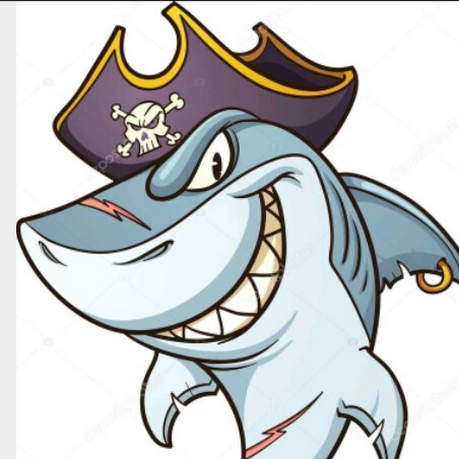 Акула на черном фоне