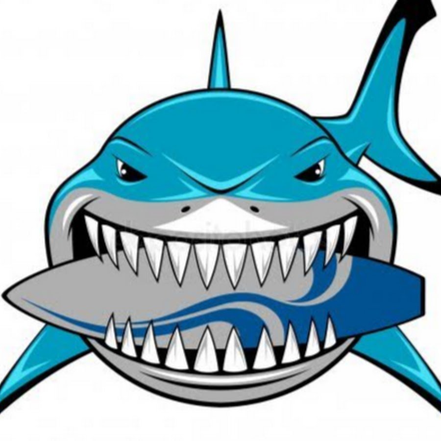 Акула с раскрытой пастью сбоку