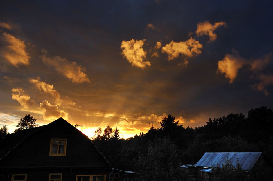 Эстетика деревни ночью