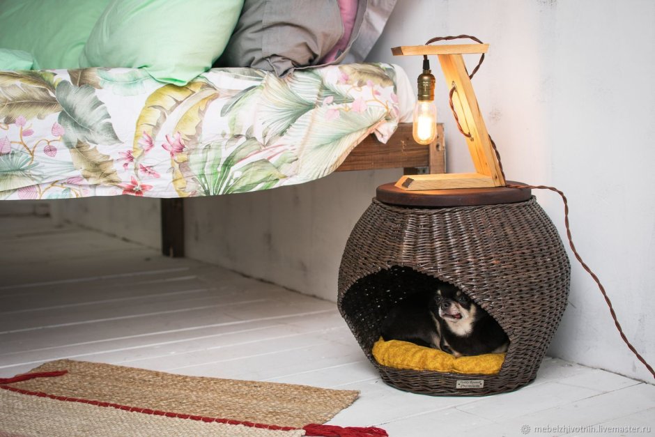 Триол лежанка плетеная полузакрытая 470*340*340мм 1031c