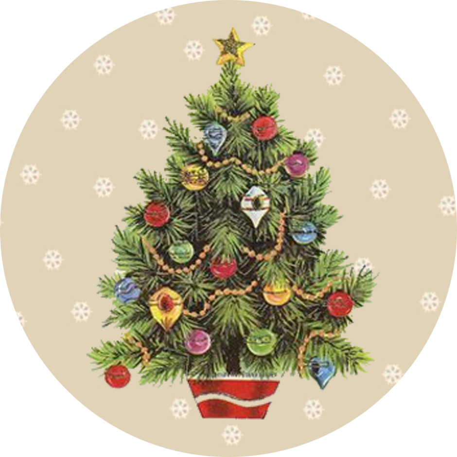 Новогодние иллюстрации круглые