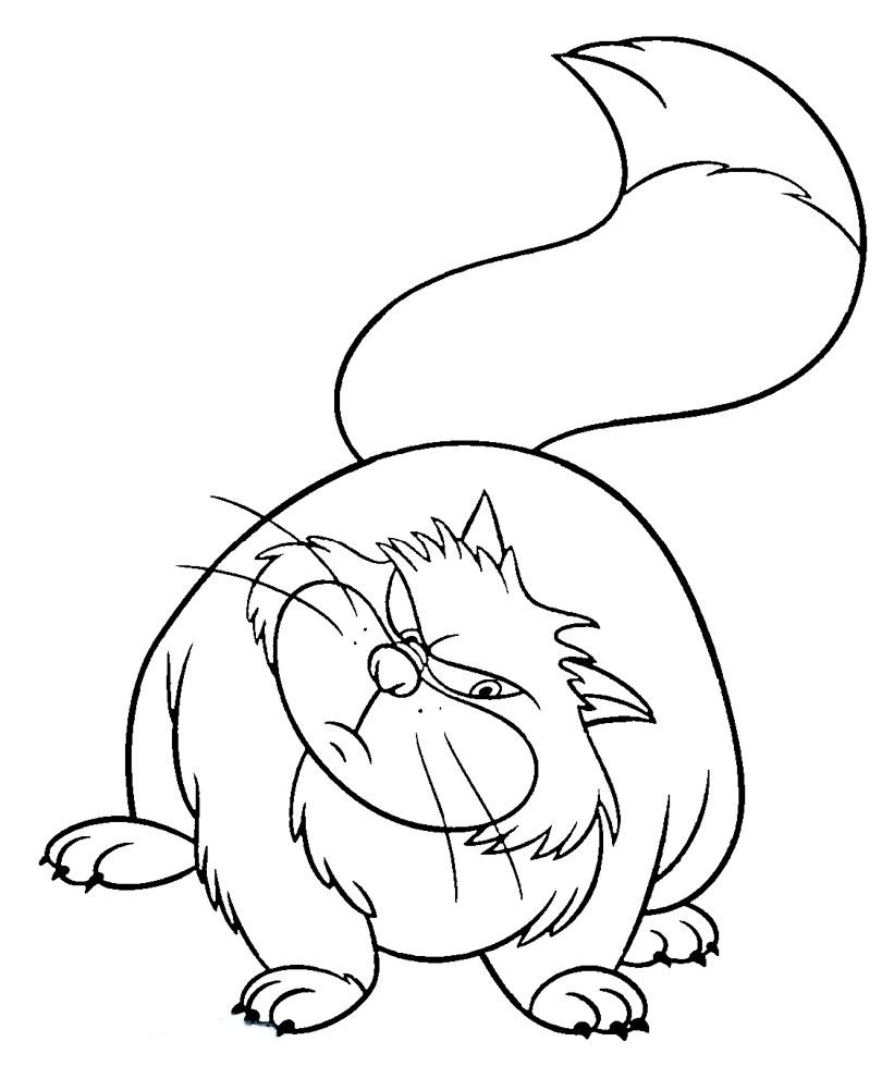 Кот из Золушки раскраска