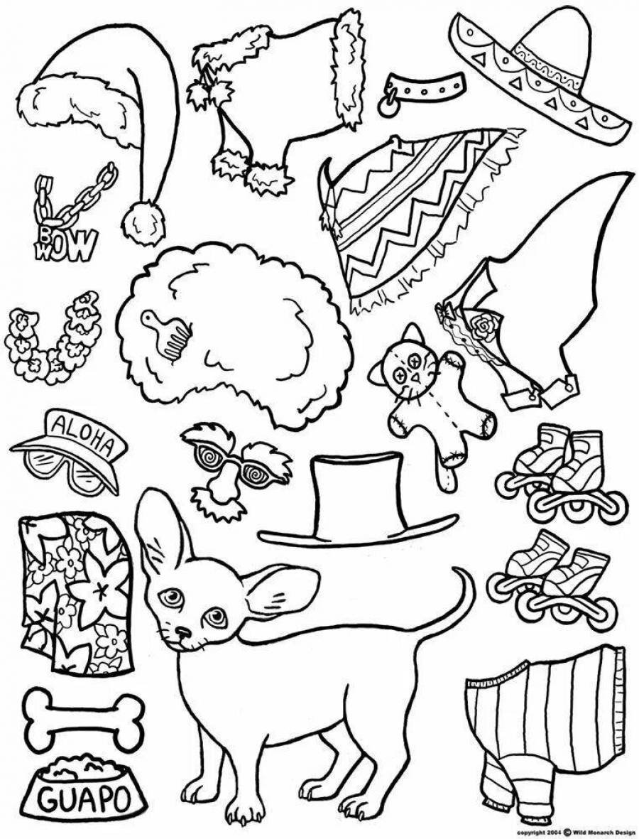 Животные для раскрашивания с одеждой