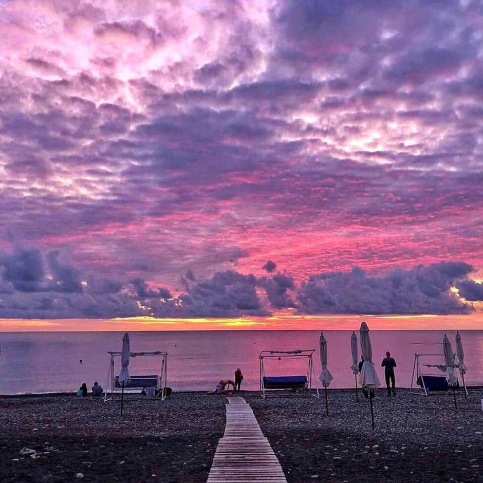 Сочи пляж Имеретинский закат