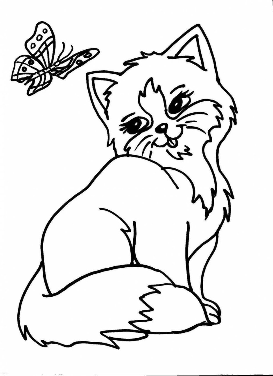 Пушистые котята. Раскраска