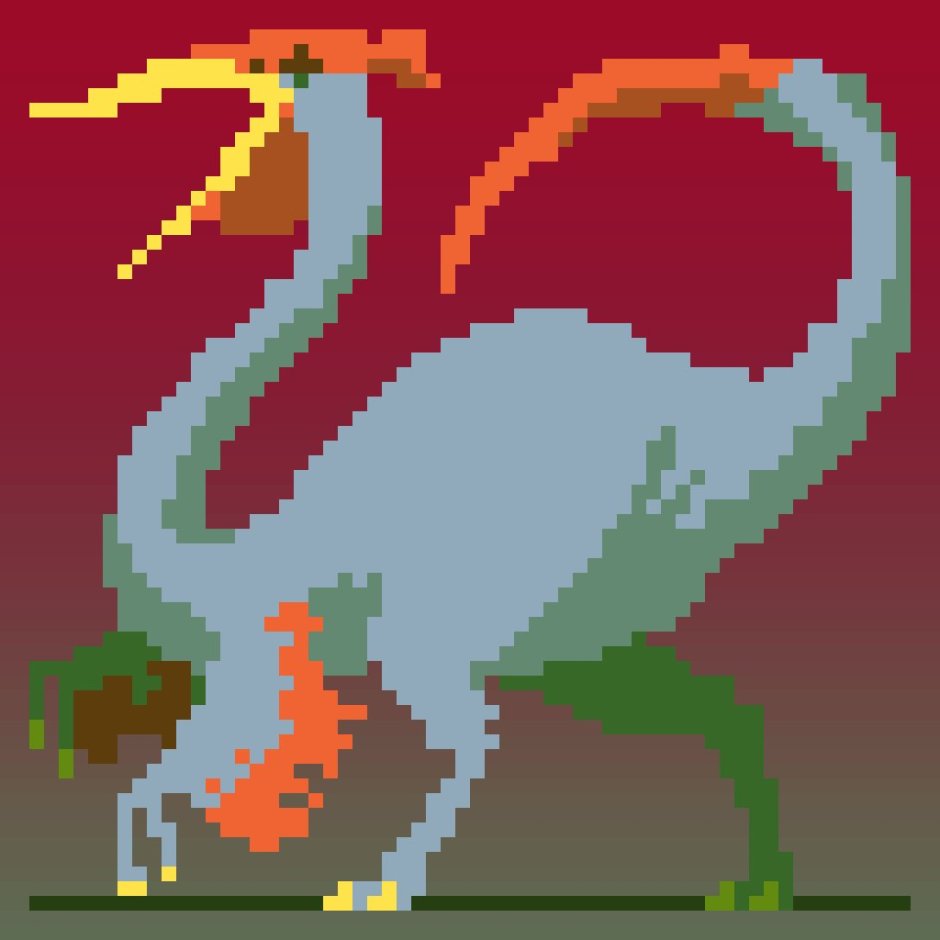 Пиксельный динозавр