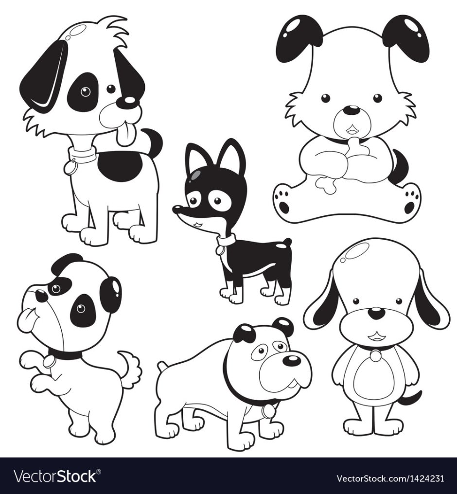 Наклейки раскраски милые собачки