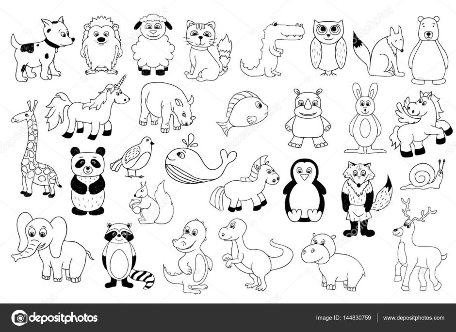 Вектор мультяшные животные для детей