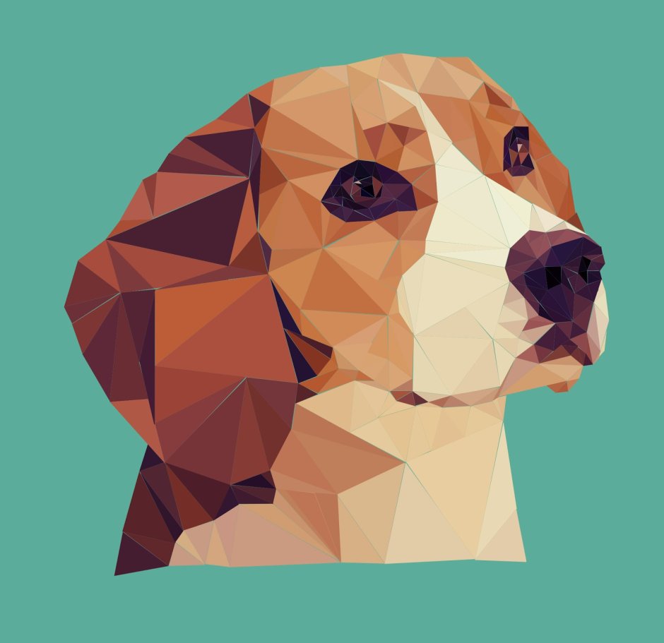 Собака из геометрических фигур рисунок