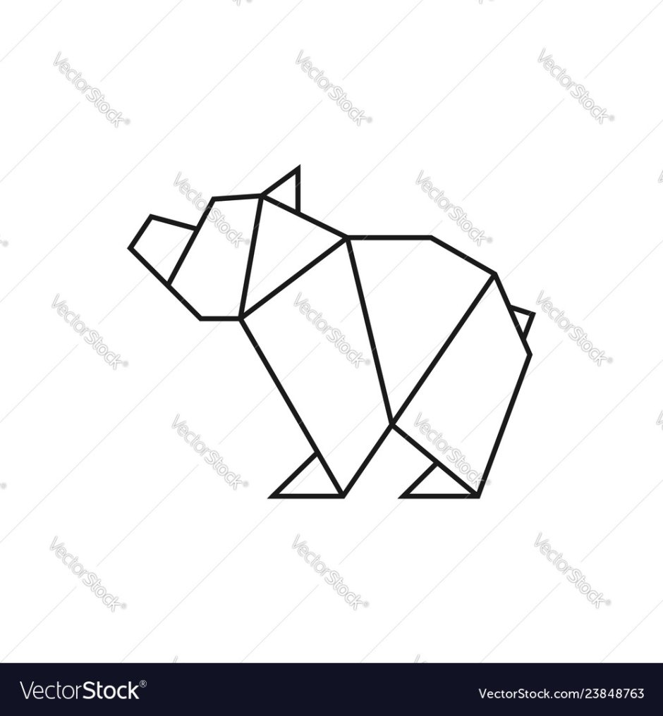 Белый медведь из геометрических фигур