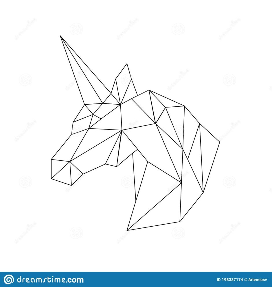 Единорог из геометрических фигур