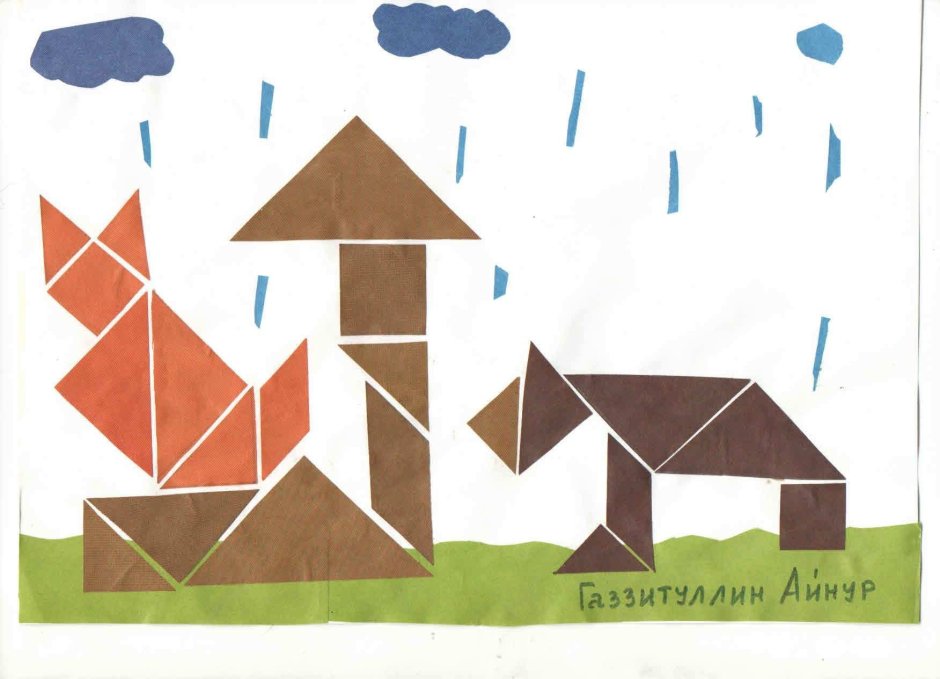 Сюжетная аппликация из геометрических фигур