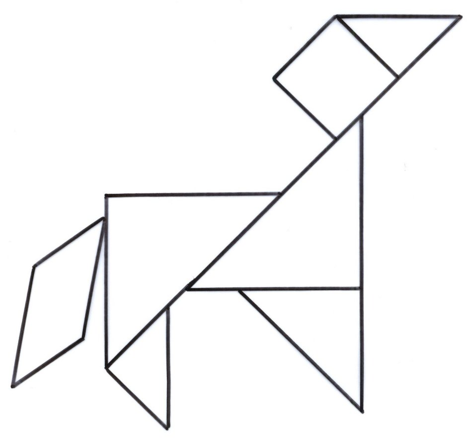 Танграм схемы для дошкольников волк