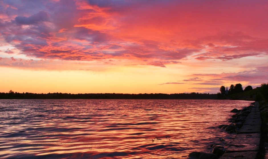 Река Волга рассвет Астрахань