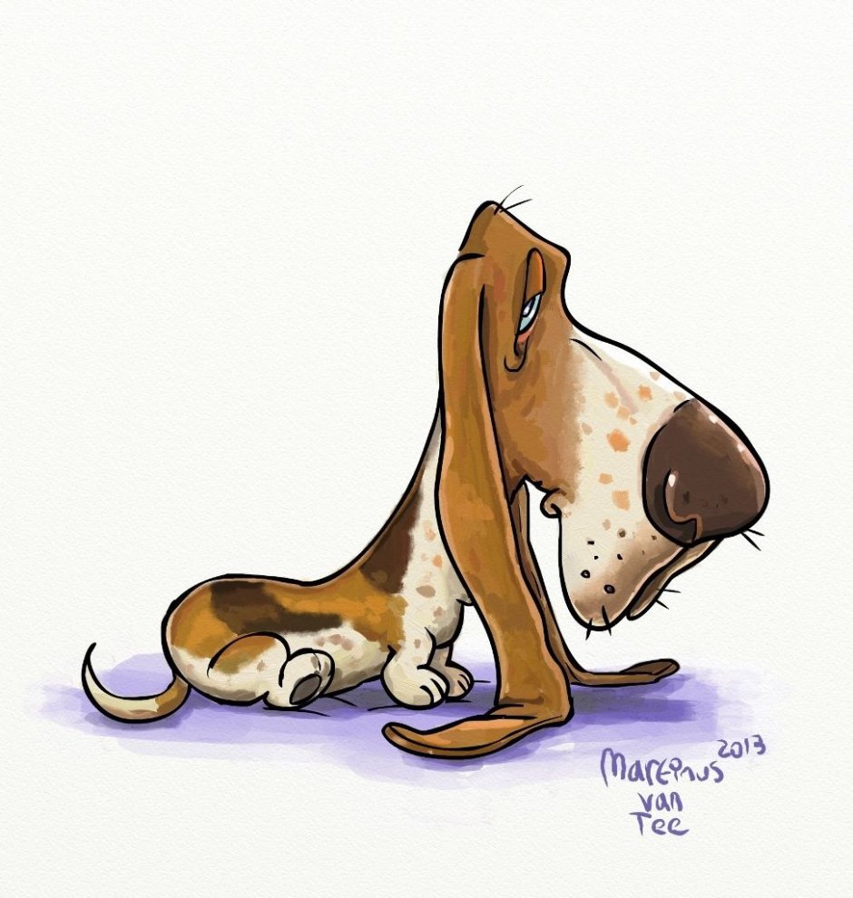 Смешная собака рисунок