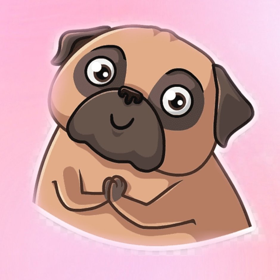 Наклейка - Мопс