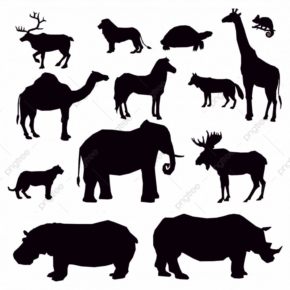 Силуэты африканских животных