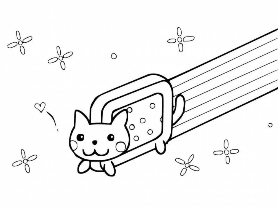 Нян Кэт раскраска