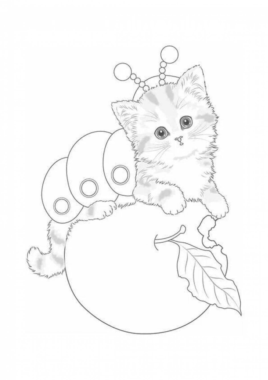 Новогодняя кошечка раскраска