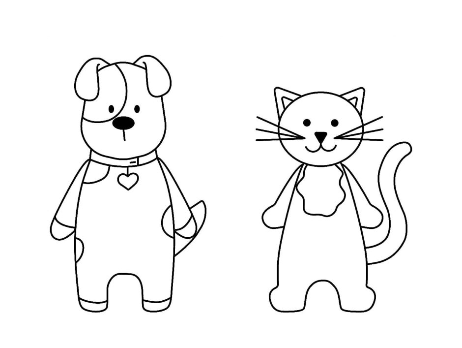 Раскраска кошка с одеждой