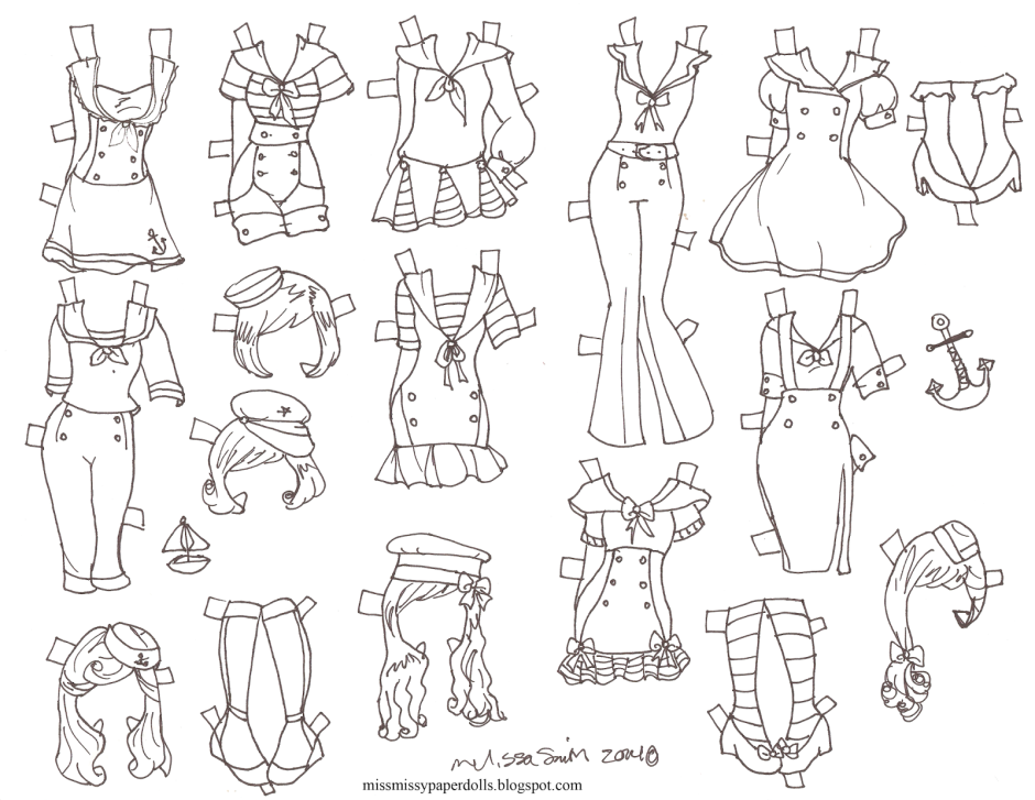 Куклы из бумаги с одеждой