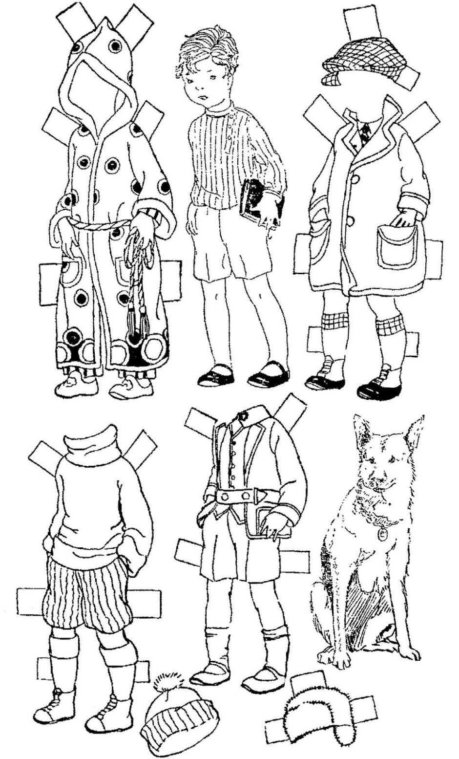 Собака с одеждой для вырезания