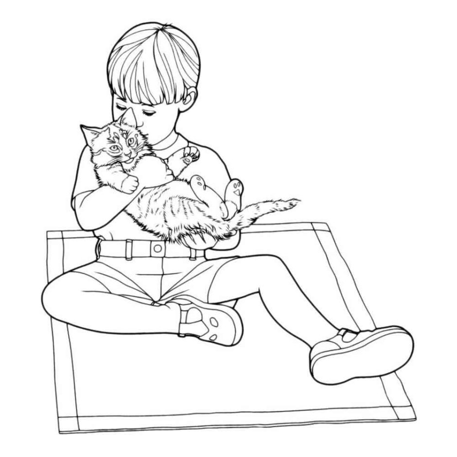 Раскраски для мальчиков котята