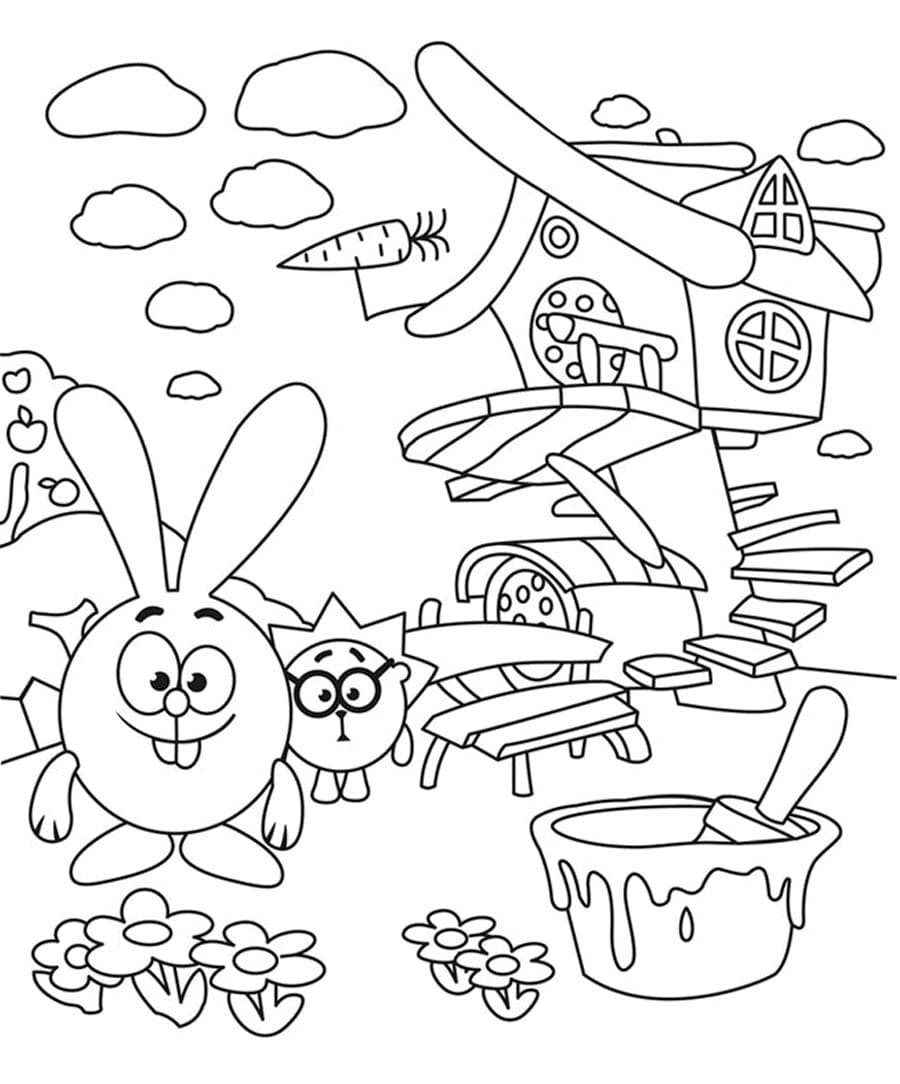 Раскраска Смешарики Крош