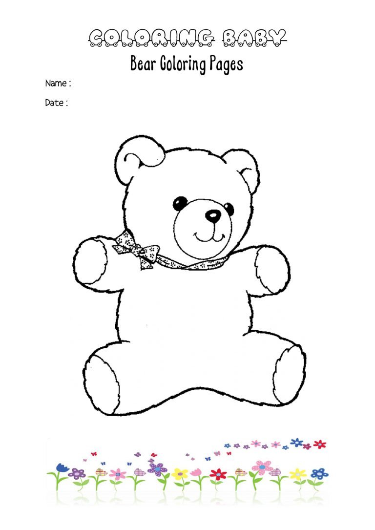 Раскраска. Медвежонок