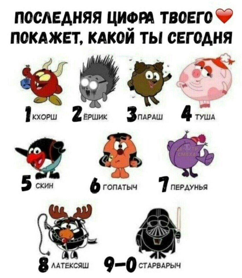 Переделанные имена смешариков