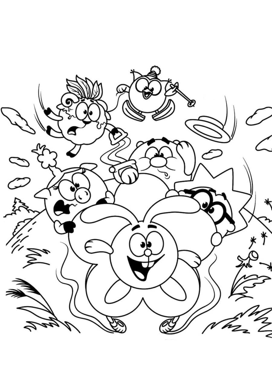 Детские раскраски Смешарики