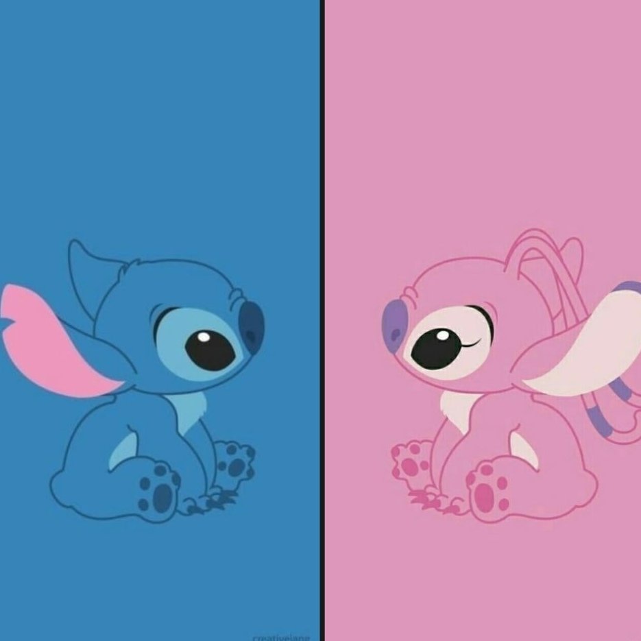 Парные обои Стич и Энджел