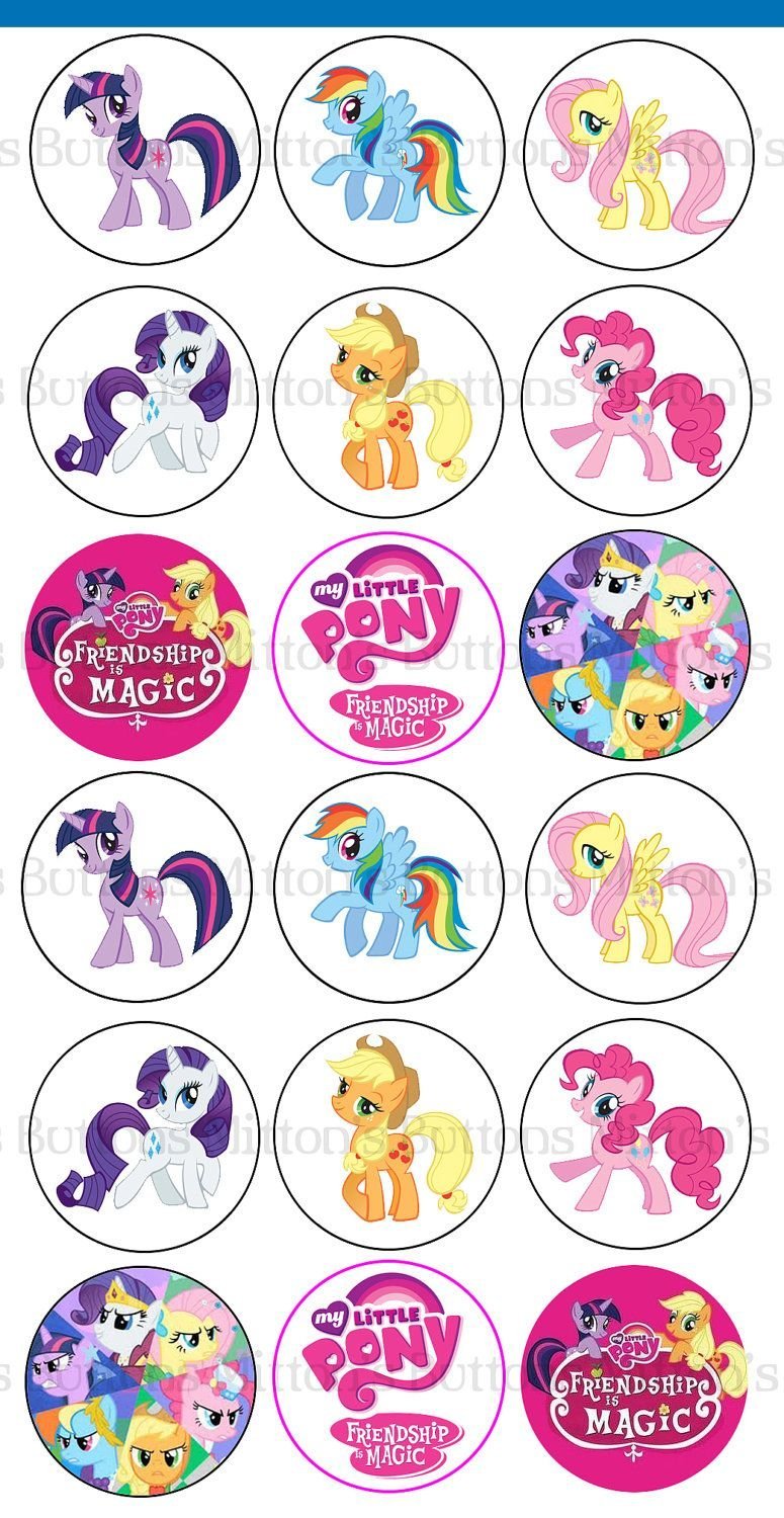 Пищевые наклейки с пони