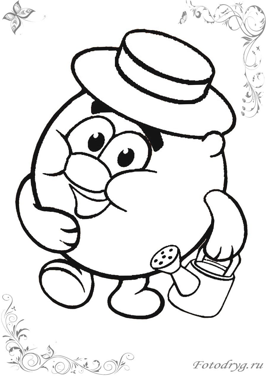 Копатыч из смешариков раскраска