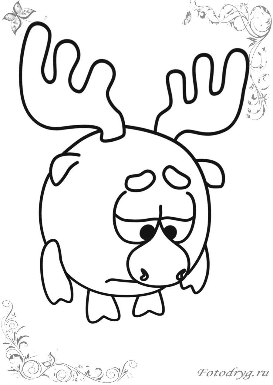 Смешарики раскраска Лосяш