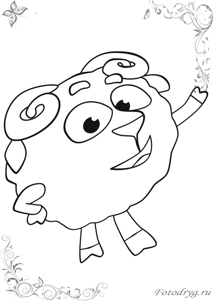 Раскраска Смешарики Люсьен