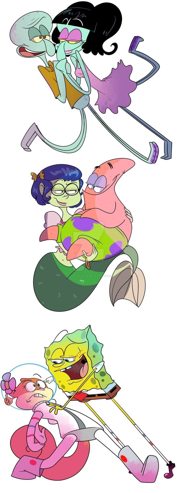 Сэнди губка Боб и Сквидвард