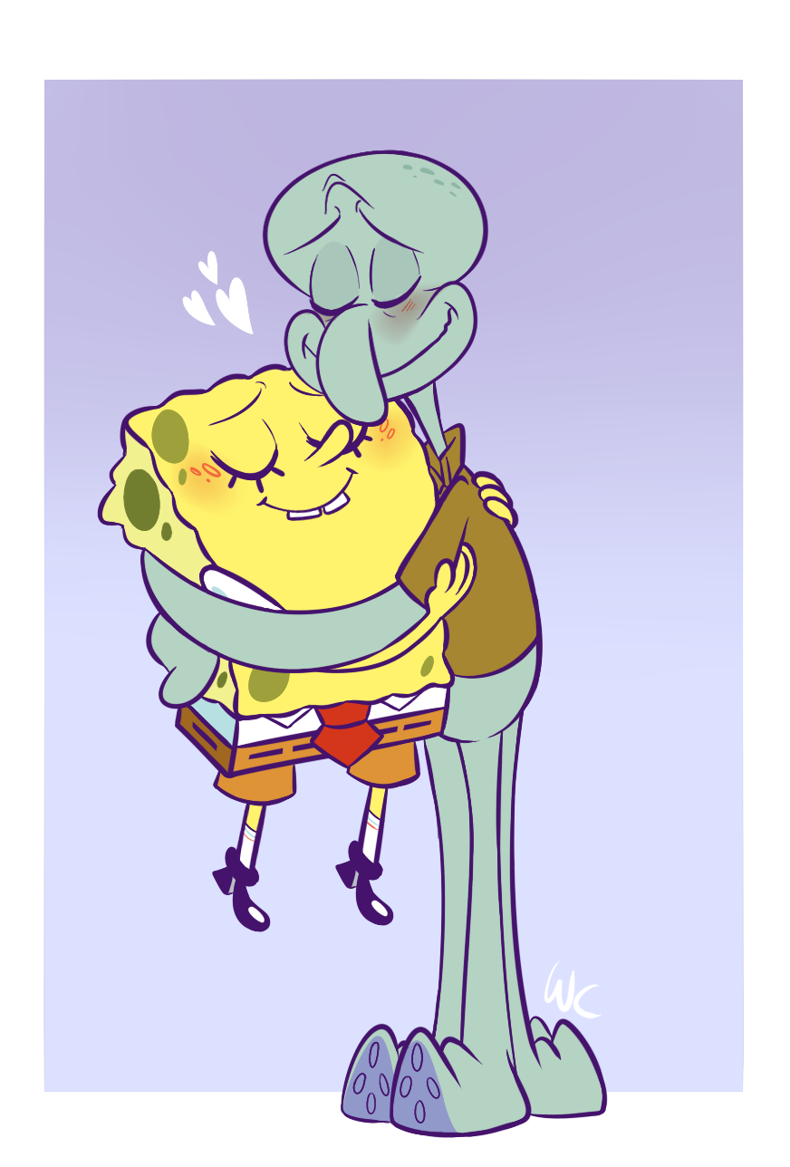 Сквидвард и Сэнди любовь