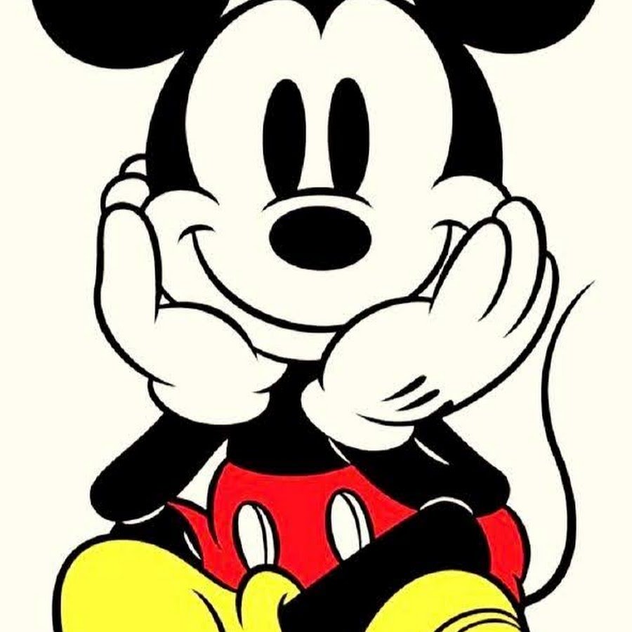 Грустный Микки Маус черно белый