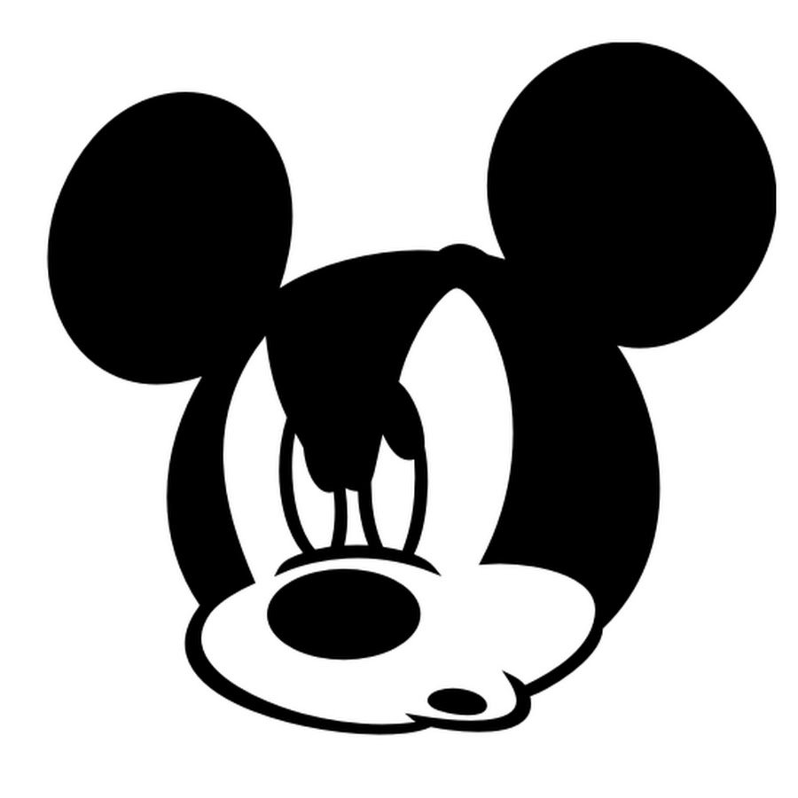 Микки Маус черно белый голова