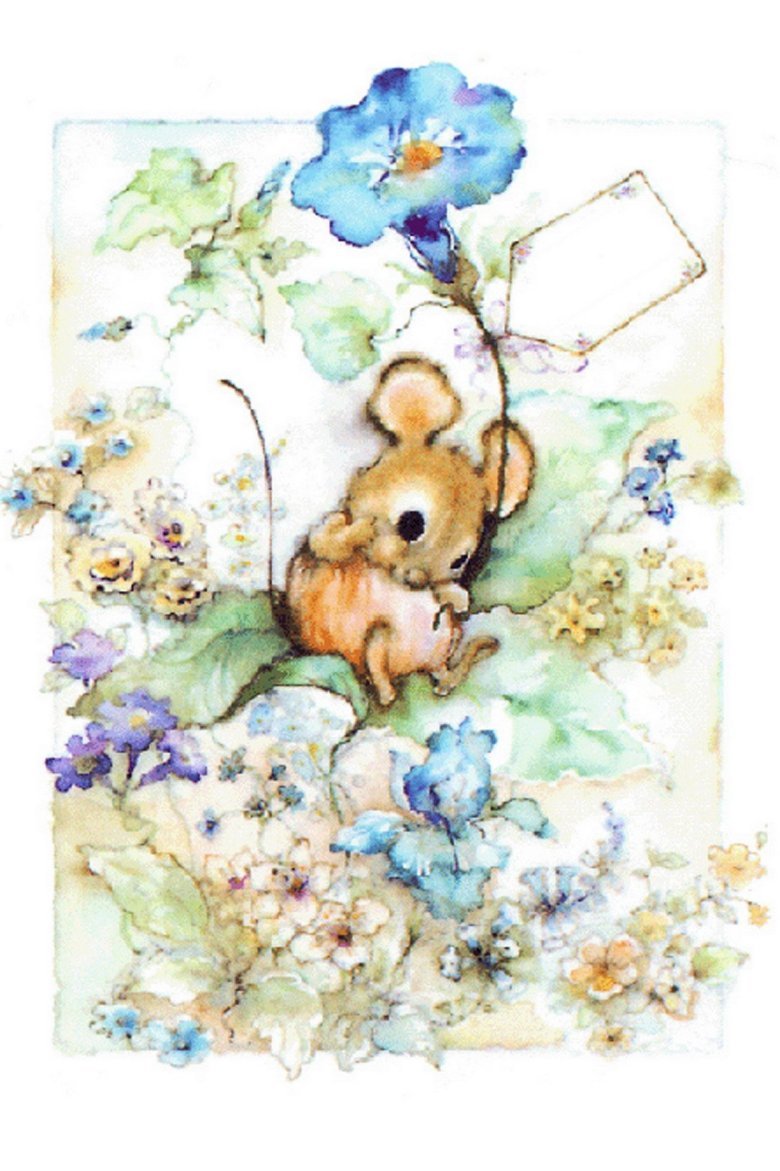 С днем рождения акварель с мышками