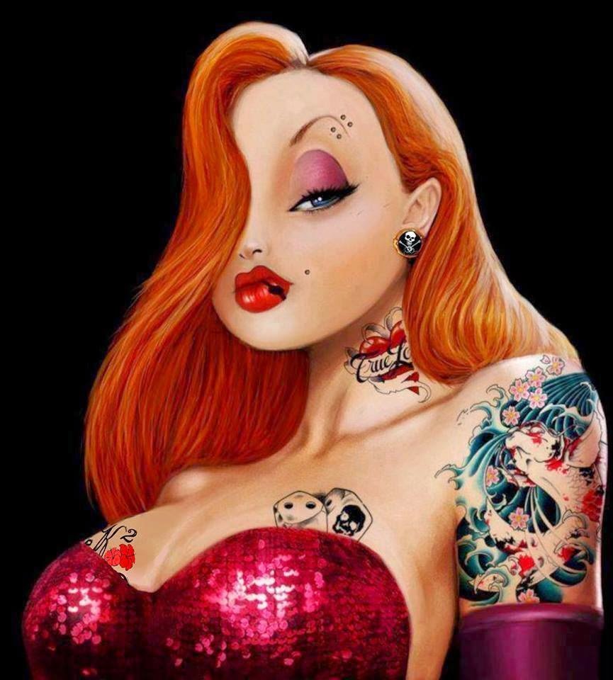 Жена кролика Роджера тату