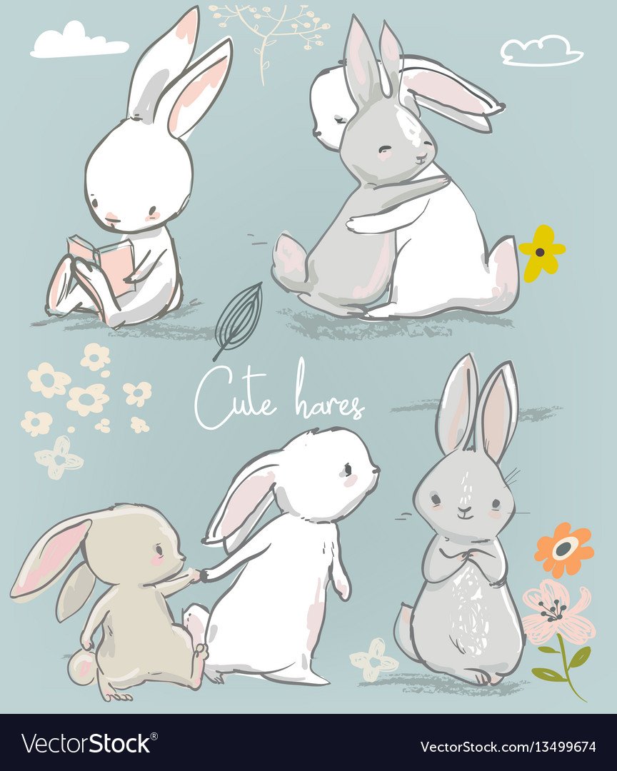 Заяц стильный вектор рисунок