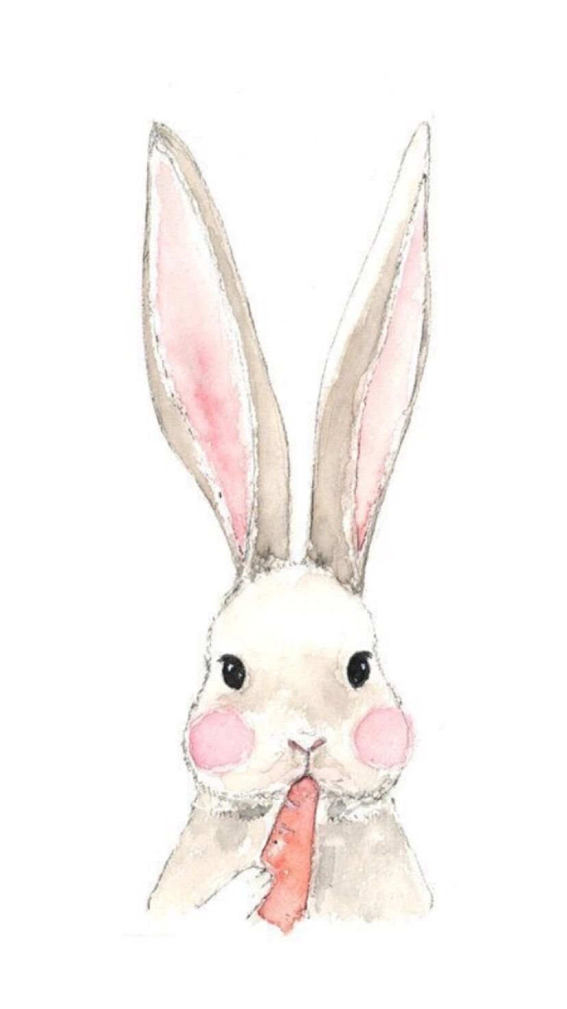 Акварельные милые кролики