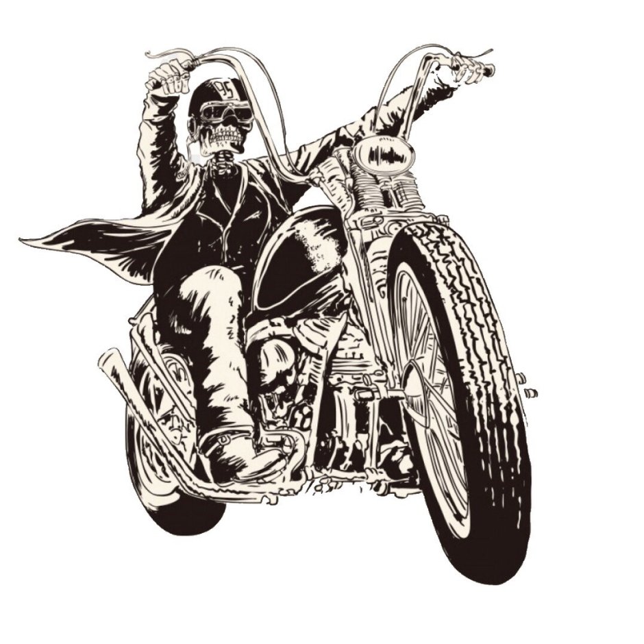 Байкерские рисунки на футболку