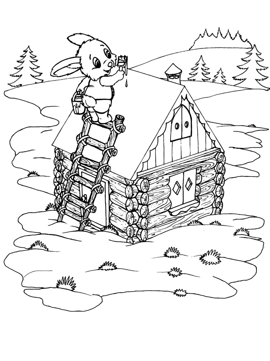 Лиса и Колобок раскраска