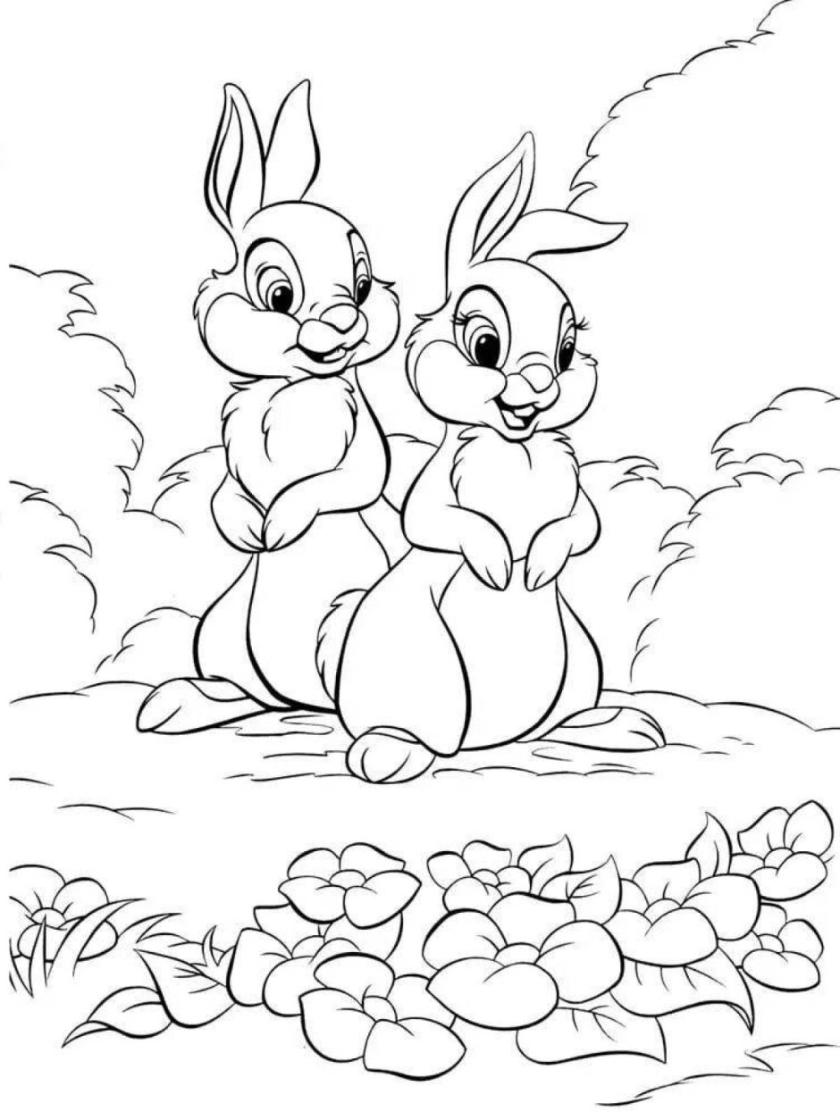 Лиса и заяц раскраска