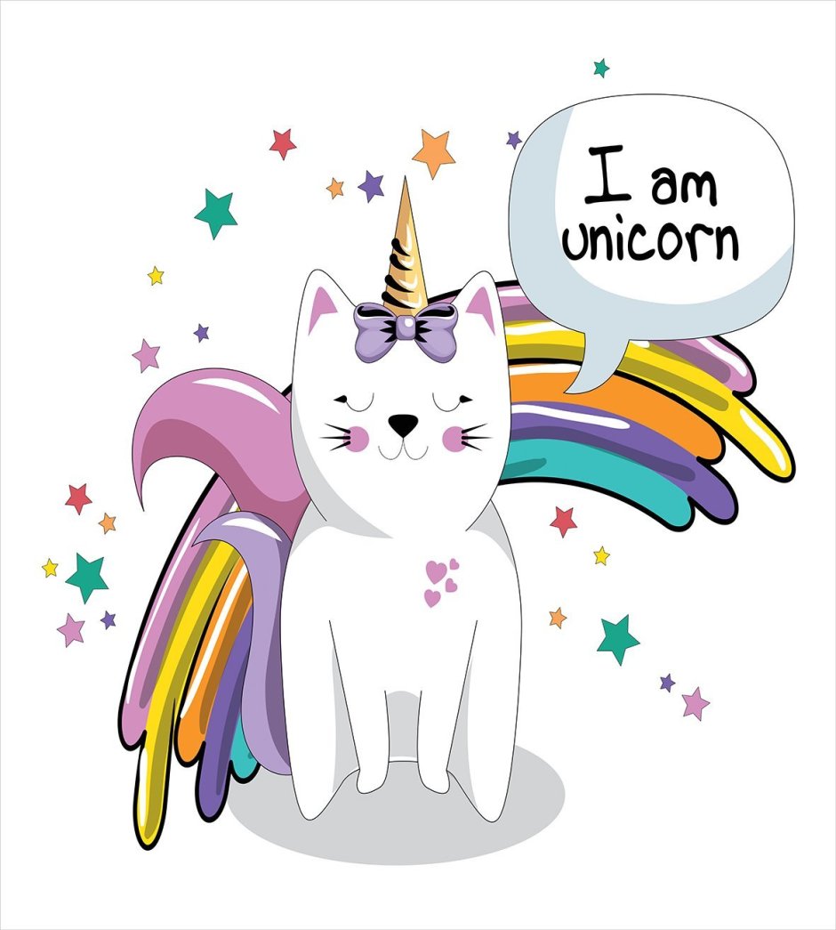 Обои с котиком единорогом