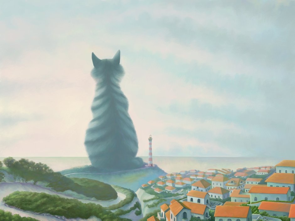 Пейзаж с котом