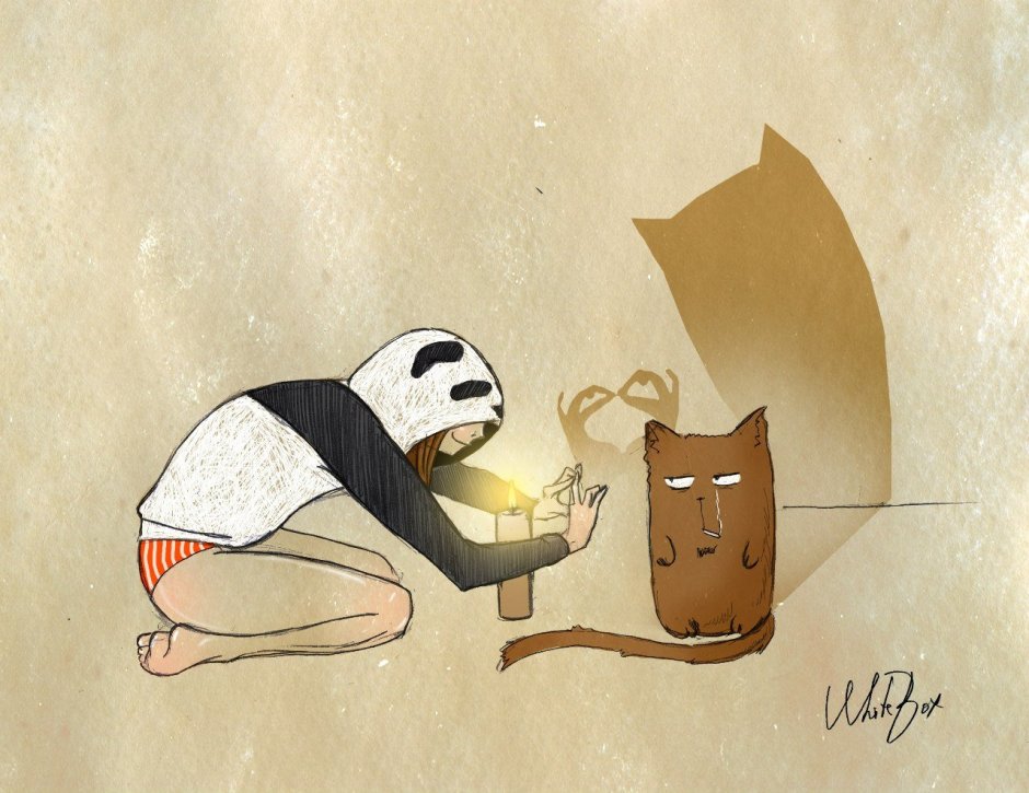 Девочка Панда и кот Барсик